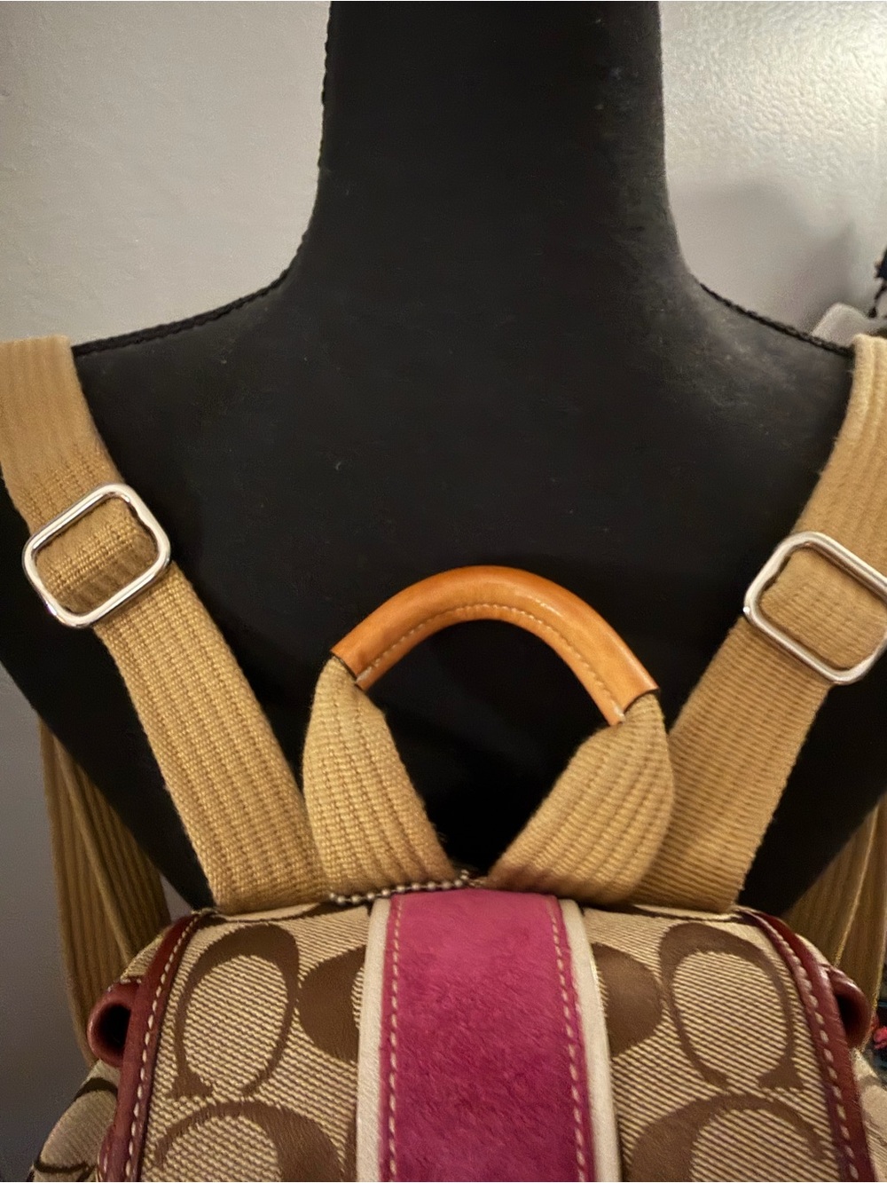 Coach Y2K Rare Signature Monogram & Suede Backpack - Picture 8 of 16